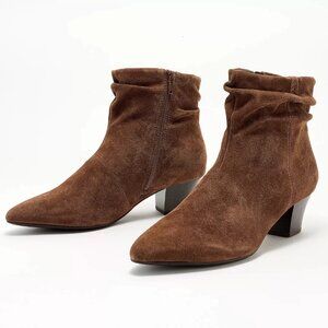 Clarks Collection Leather Heeled Ankle Boot - Teresa Skip-Taupe-9M-NIB-A616967